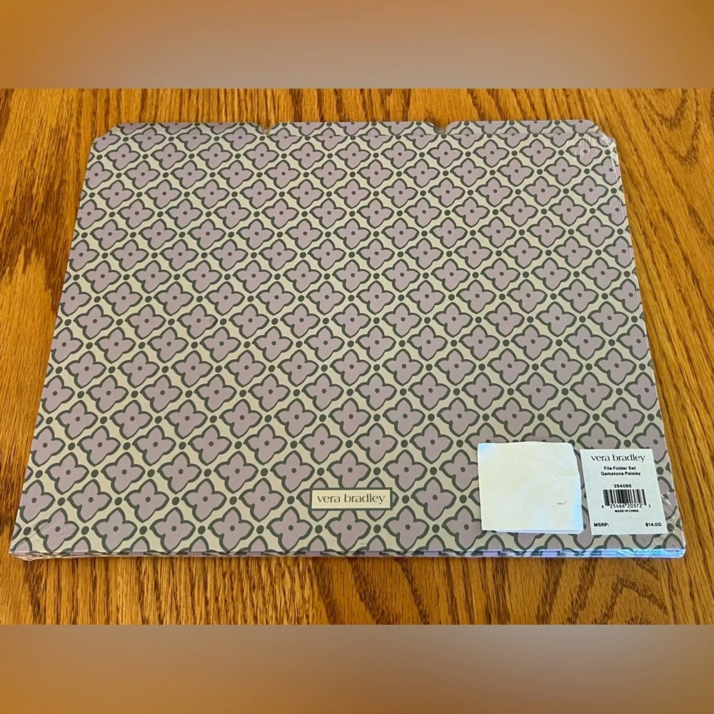 Vera Bradley Gemstone Paisley File Folders NWT